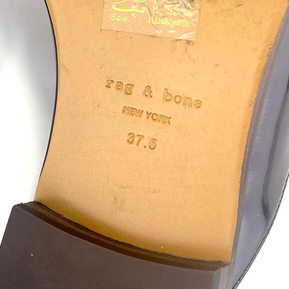 Rag & Bone Aslen Mule Loafer Clogs Size 7.5 Merlot Red Leather Low Heel New York - Picture 7 of 15